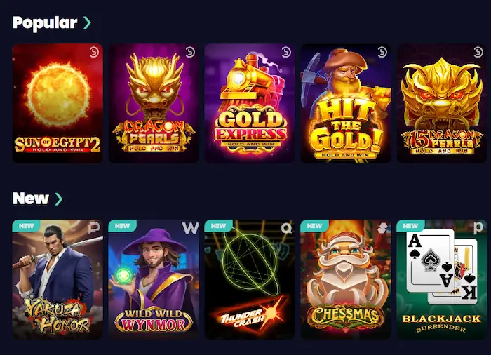 Stellar Spins Casino games