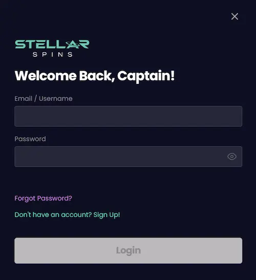 Stellar Spins Casino login