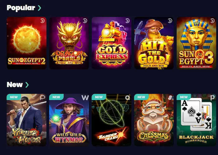 Stellar Spins Casino games